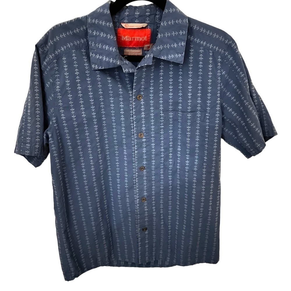 Marmot Tommy Caldwell Blue Button Down Shirt Mens Small